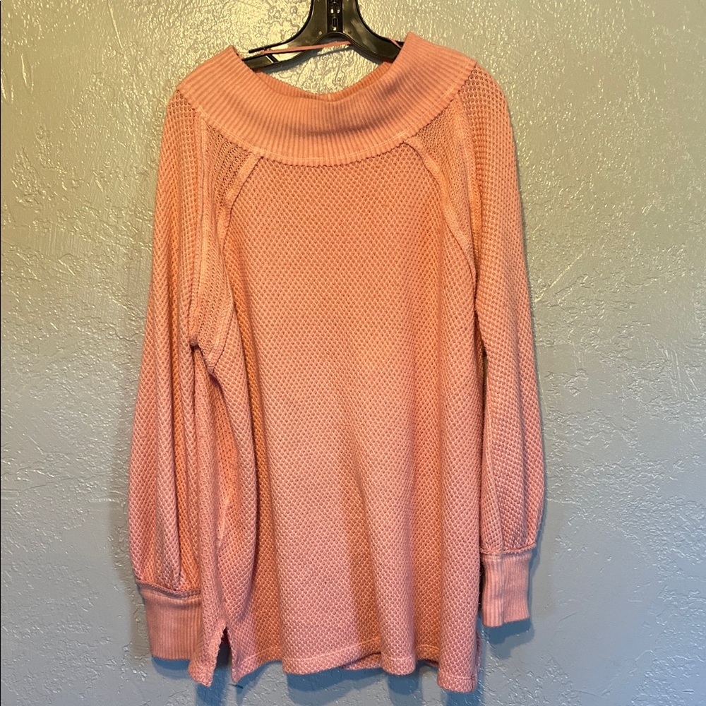 We The Free Soft Pink Cowl Neck Sweater
